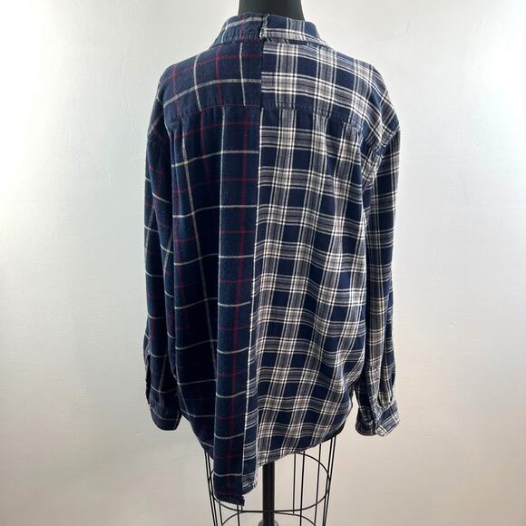 Furst of a Kind Navy White Top Plaid Collared Long Sleeve Classic Full Zip M L? - Picture 7 of 8